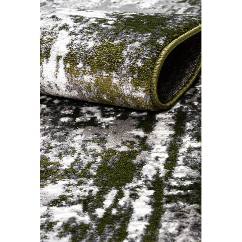 Abstract Area Rug, Rectangle 120 x 170 cm, Green