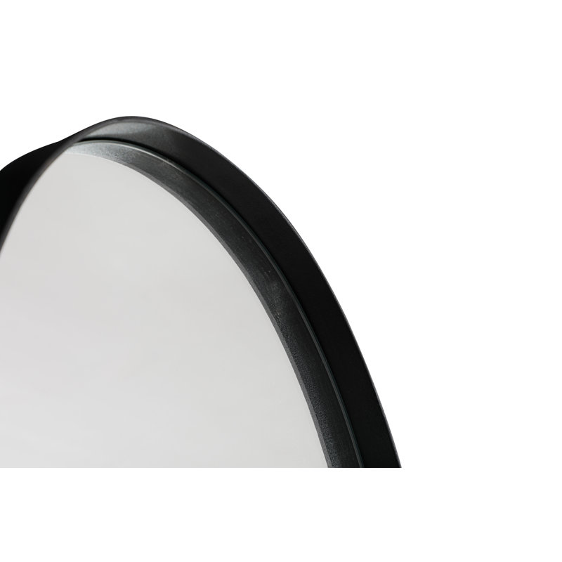 Eeri Oval Metal Frame Accent Mirror, Black