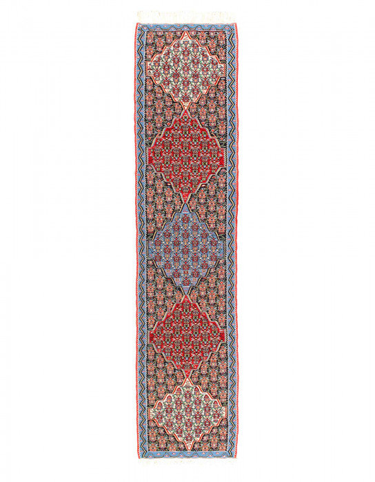Fine Hand Knotted Flat weave Senneh Runner 2'3'' X 9'11''