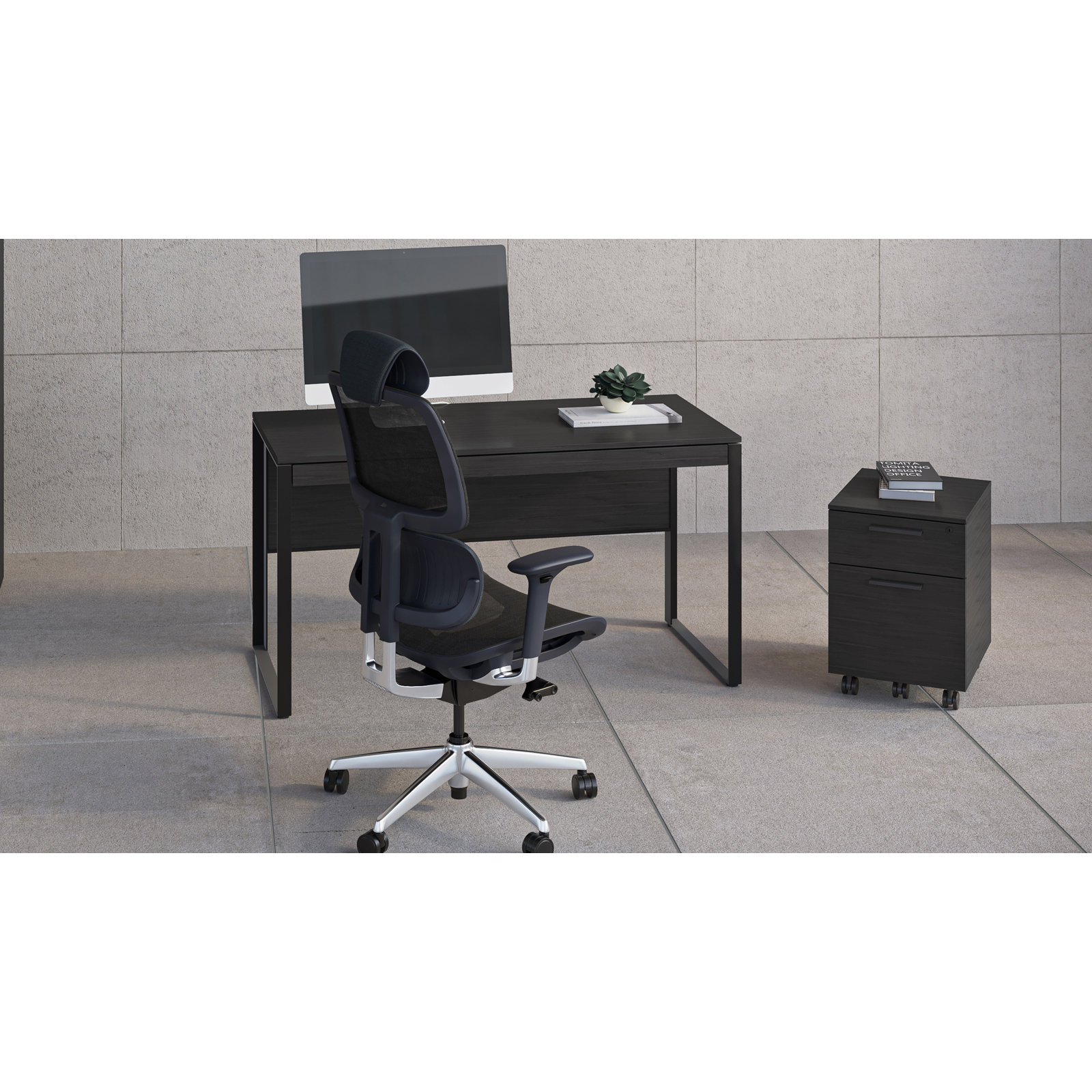 Linea™ 2 - Drawer Vertical File Cabinet, Charcoal Stained Ash