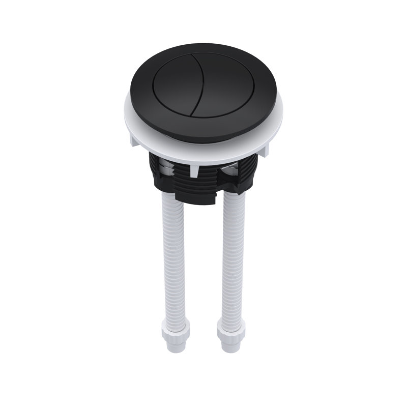 Matt White Cistern Push Button, Matte Black