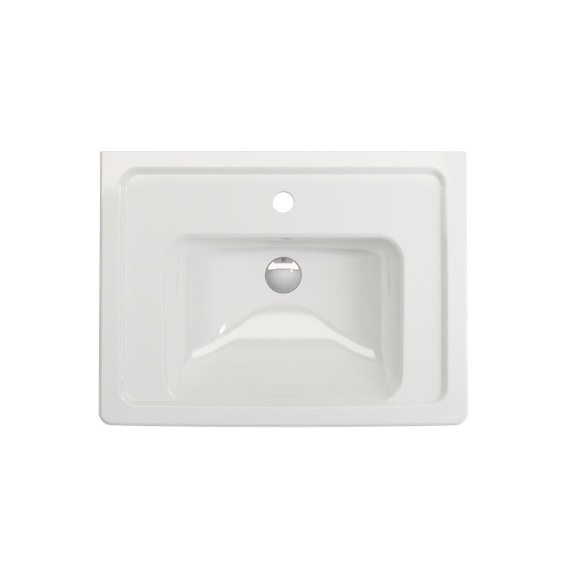 Taormina 26'' L Bathroom Sink, White, Single-Hole