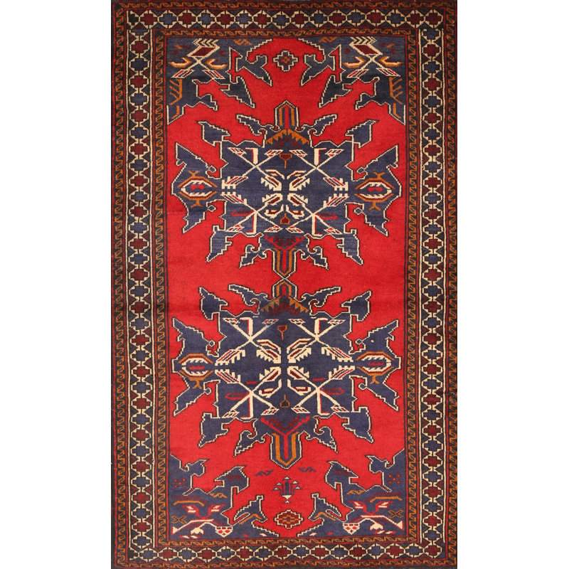 Tapis traditionnel rouge / brun Bealeton, Rectangle 2 pi x 3 pi