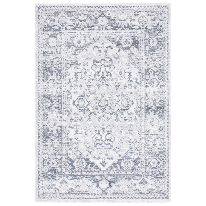Tapis gris / ivoire Gracie-Lou 654, Rectangle 5 pi 3 po x 7 pi 6 po