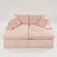 Pink Turtle Velvet Double Chaise Lounge, Multifunctional Lazy Sofa