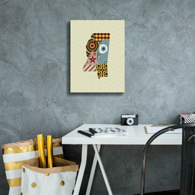 'Mississippi State Map' by Lanre Adefioye, Canvas Wall Art