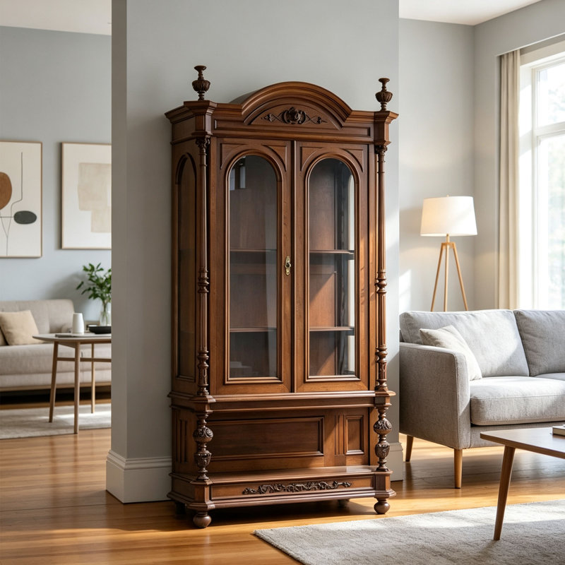 Bibliothèque de luxe européenne de style rétro