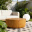 Table basse d'intérieur ronde 35,63 ", table basse centrale à grain de bois moderne, robuste MGO (oxyde de magnésium) imperméable, table sans assemblage pour patio, jardin, cour arrière, salon-881302506