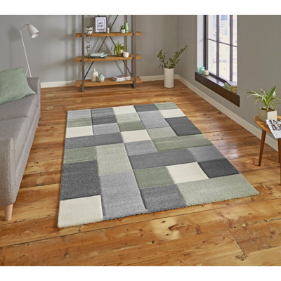 Brooklyn area rug Machine Woven Rectangle Beige/Green