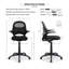 Tabouret de dessin ergonomique à dossier moyen inclinable vers l'avant avec accoudoirs rabattables et roulettes à frein automatique, chaise de bureau pivotante assortie pour bureau debout, noir
