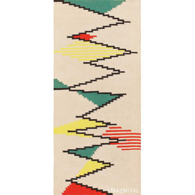 Petit tapis kilim suédois scandinave rétro Antonin Kybal