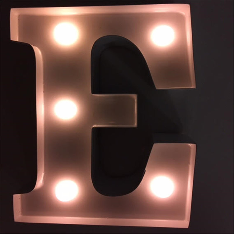 Enseigne lumineuse del de décoration de décoration de lettre de cadeau e, Blanc