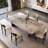 Minimalist Rectangular Natural Marble Dining Table-105491349