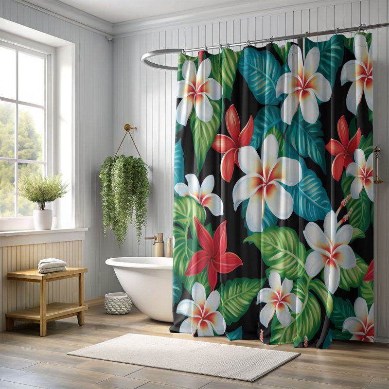Rideau de douche standard 1 pièce Aloha Compilation, H 74 po x l 71 po