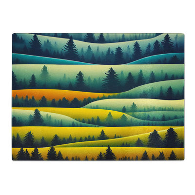 Spring Forest Layers  Glass Chopping Board