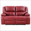 Ensemble de canapé inclinable rouge 2 pièces