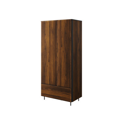 Shattuck 2 Door Solid + Manufactured Wood Wardrobe