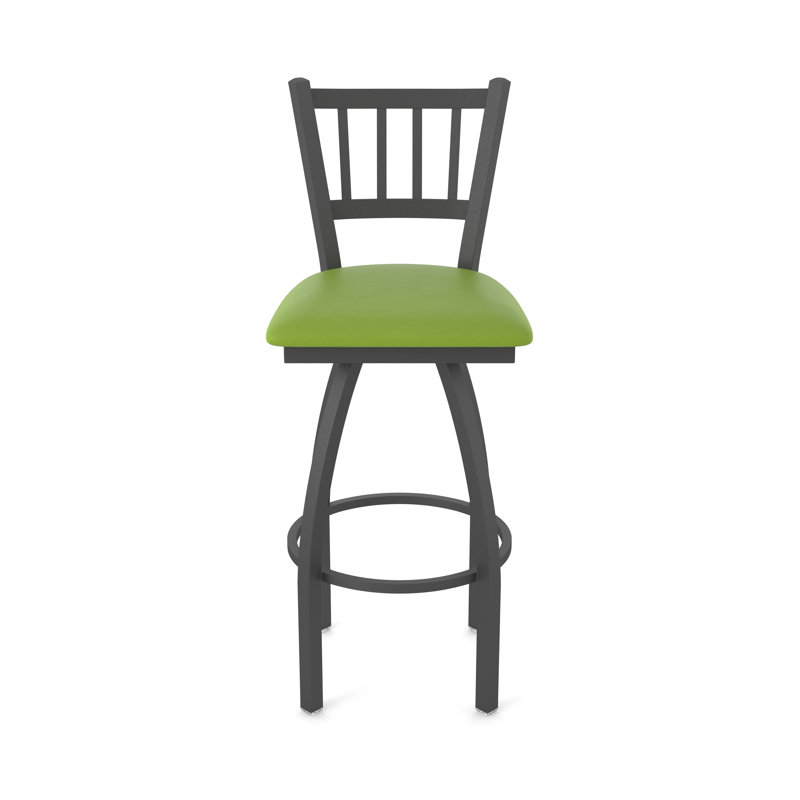 Tabouret pivotant XL 810 Contessa, Étain, Vinyle - vert kiwi Canter, Tabouret de bar (siège d’une hauteur de 30 po)
