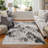 Jewel Modern Abstract Silver Area Rug-114192885