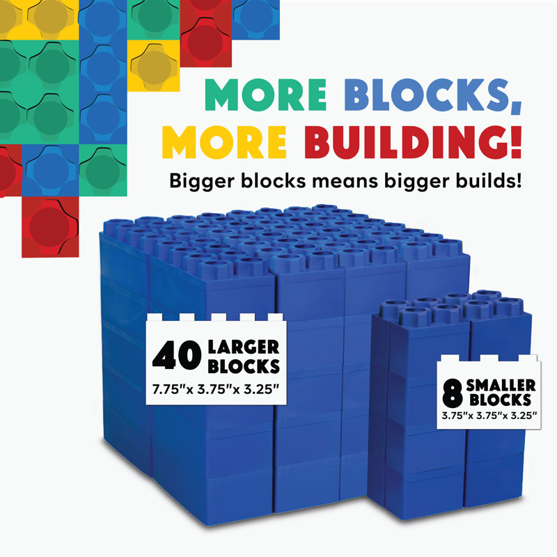 Ensemble de 48 blocs pour enfants de 4 à 8 ans Biggo, Bleu