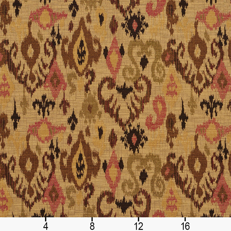 Tissu de texture ikat, Doré / Brun