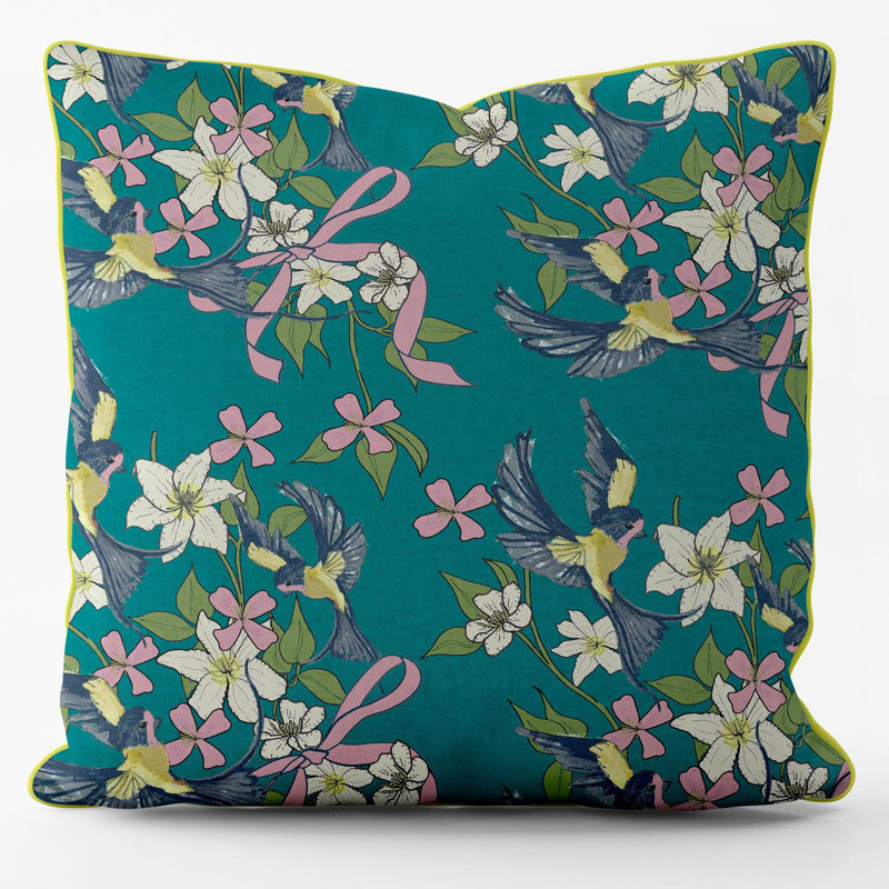 Indoor / Outdoor Floral Square Throw Cushion