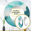 Rukayya Ocean Teal Wave Expression I - miroir à vagues, miroir mural rond unique, impression sur métal-2064750962