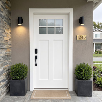 36" x 80" 6-Lite Inswing Fiberglass Front Entry Door Slab Frosted Glass Exterior Door WITHOUT Door Frame, Right Hand/Left Hand