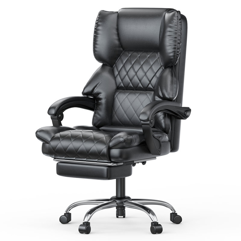 Executive Chair Faux Leather Office Chair, Black