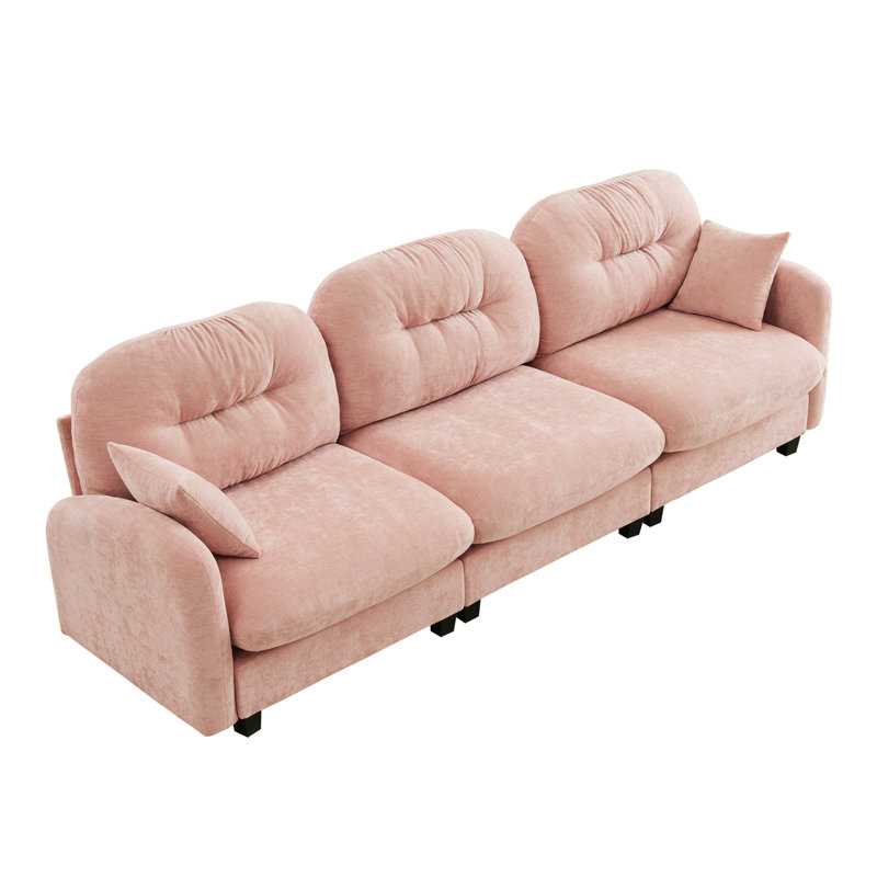 Three-Seate Modular Sectional Couch,Soft Chenille Fabric High-Density Foam,Tufted Cushion Backrest Design Ergonomic Design,Elegant Armrests,High Quality Wooden Base,Fits Bedrooms Living Rooms