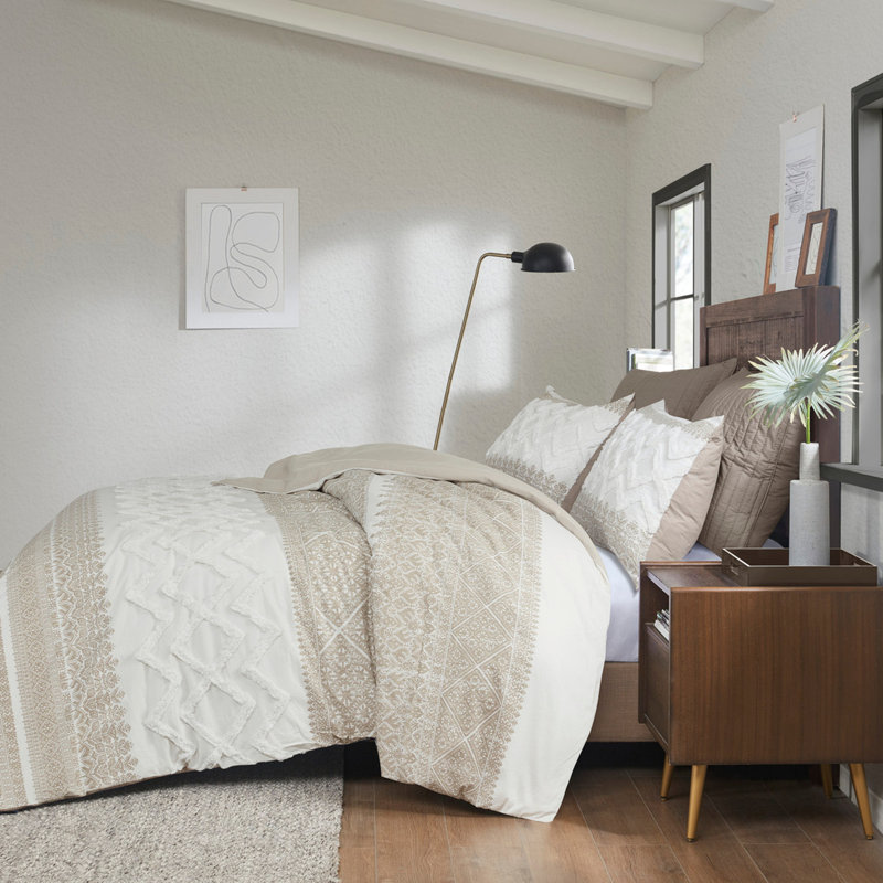 Ensemble de housse de couette luxueux en coton avec un doux capitonnage en chenille