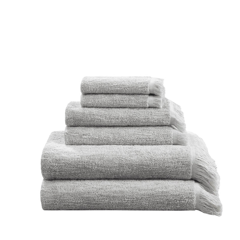 Ensemble de 6 pièces pour chambre d'amis Kittanning, Taupe, Ensemble 6 serviettes de bain