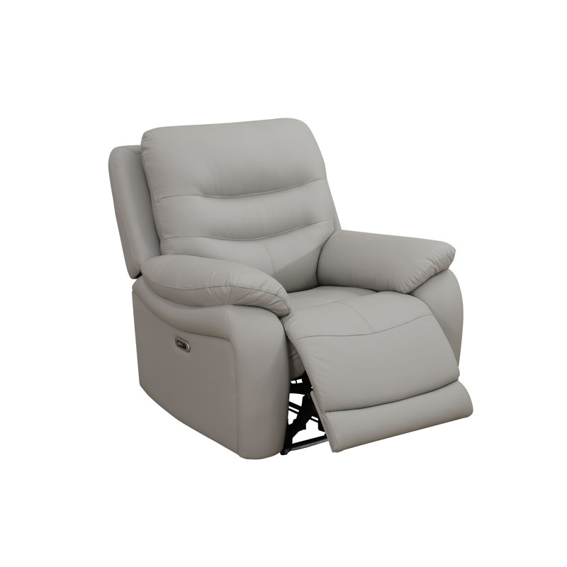 Fauteuil inclinable en cuir vegan gris clair Nova avec lumières DEL Nova