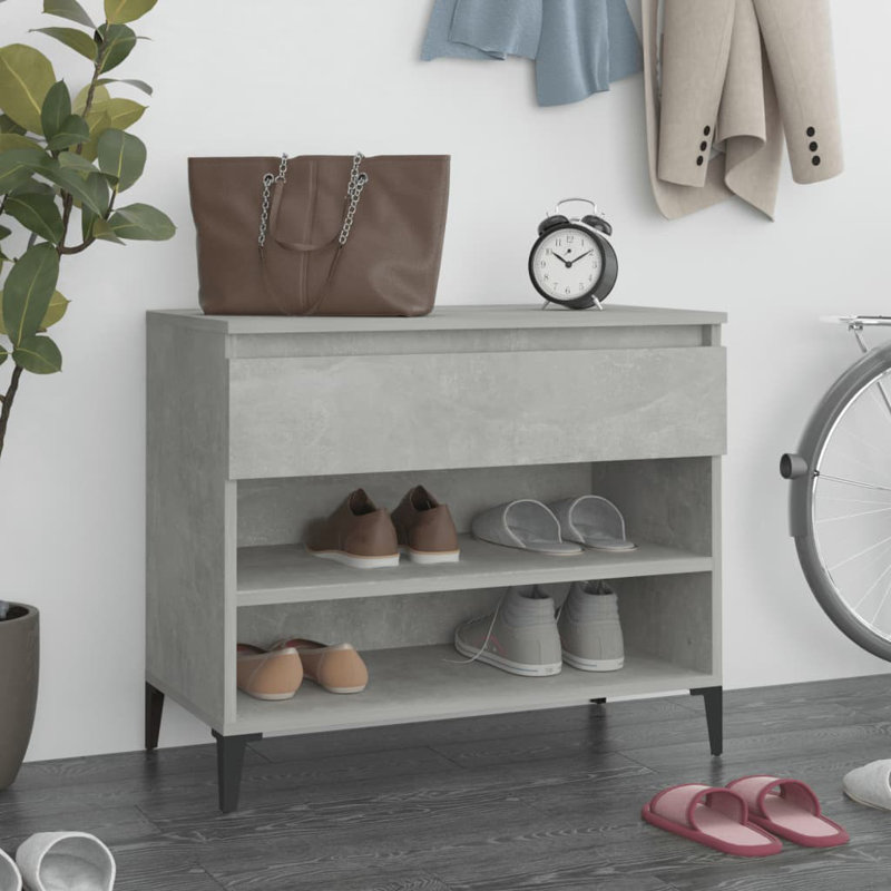 8 Pair Shoe Storage Cabinet, Light Grey