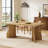 63" W. Solid Wood 6 Person Dining Table