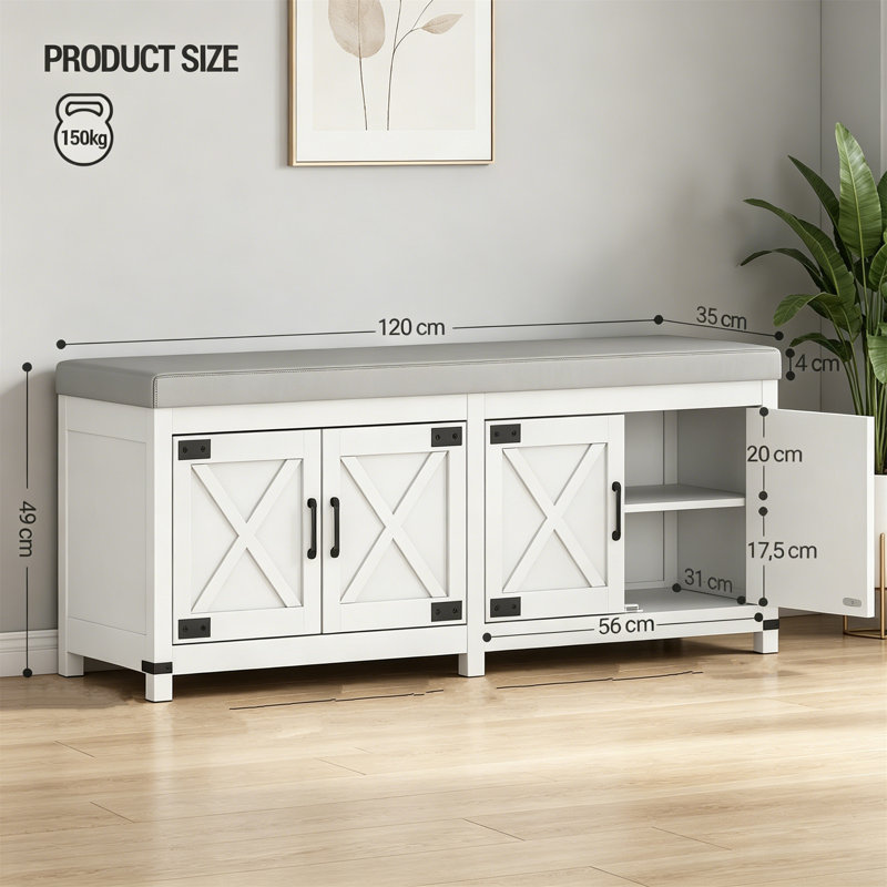 16 Pair Shoe Storage Bench