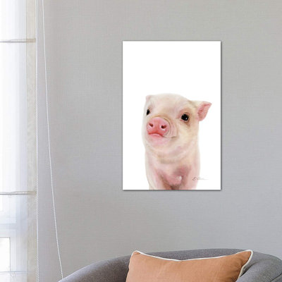 Baby Pig - Wrapped Canvas Painting