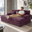Canapé-lit moelleux de 83,5 po avec fausse fourrure de lapin, ports de chargement USB, porte-gobelets et coussins lombaires - canapé-lit douillet-1506854805