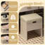 Coiffeuse 47,2 "avec miroir et lumière, coiffeuse avec tabouret de rangement rembourré, coiffeuse avec deux organisateurs, 3 tiroirs et 2 armoires pour la chambre à coucher, blanc
