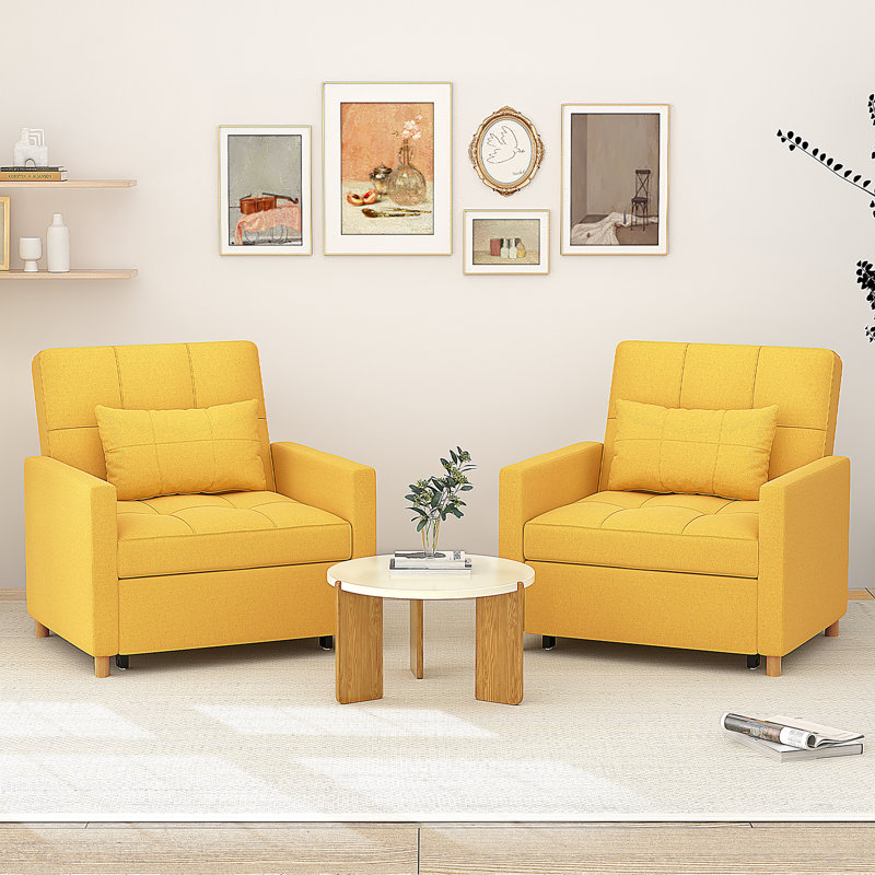 Upholstered Accent Chair, Yellow