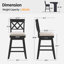 Tabouret de bar en bois massif Modern Farmhouse-1356897024-1356897026