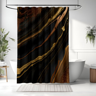 Rideau de douche avec tapis de bain