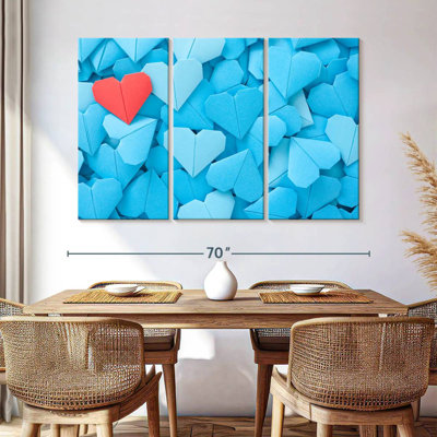 Hardie Red And Blue Origami Hearts