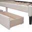 2 lits plateforme tapissier beige de taille simple - lit robuste et moderne, look frais