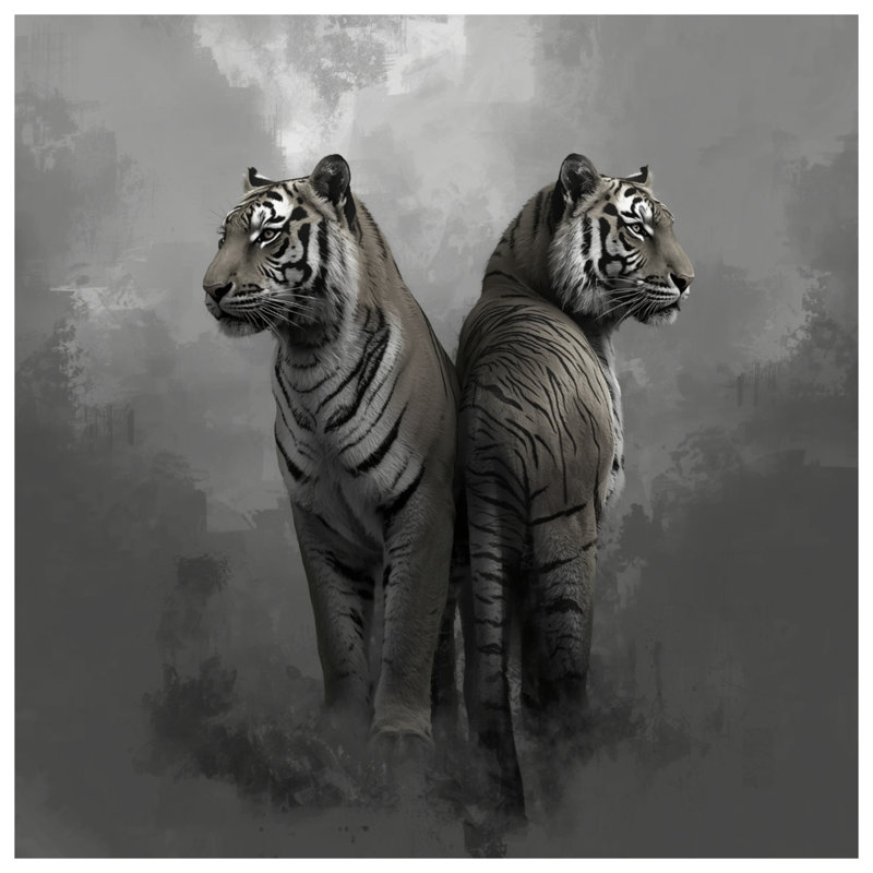 Tapis de bain Deux tigres blancs, 34in W x 21in L
