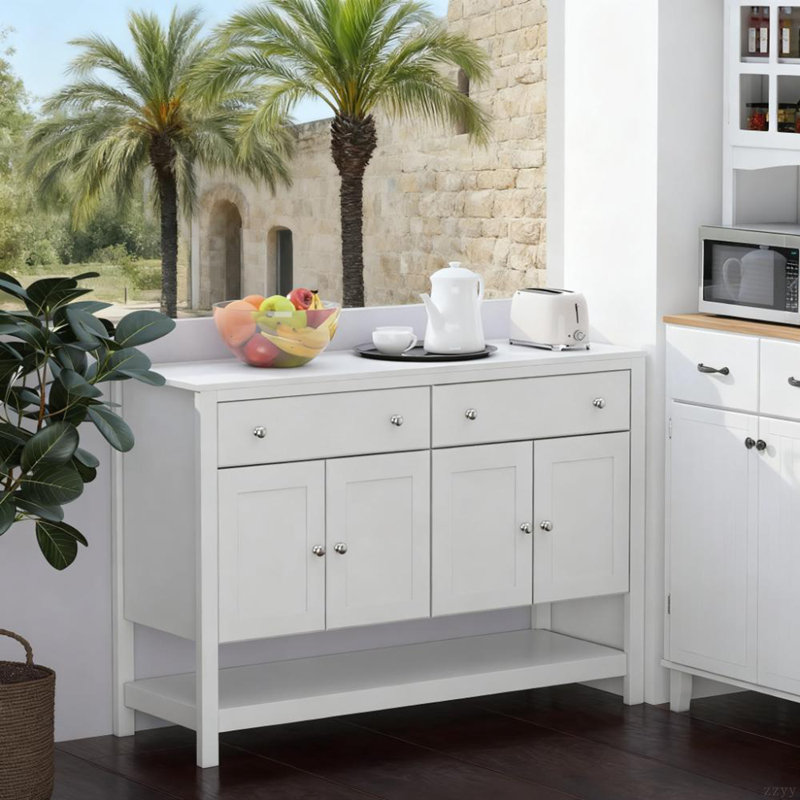 Buffet de 47 po pour salle de séjour, blanc