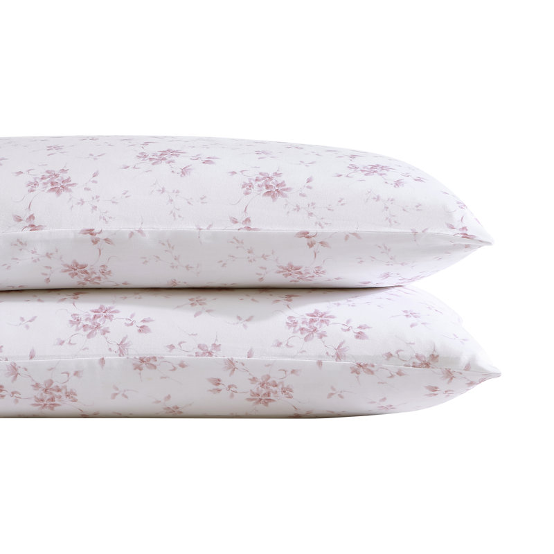 Ensemble de taies d'oreiller en satin de coton Laura Ashley, Rose muse de jardin