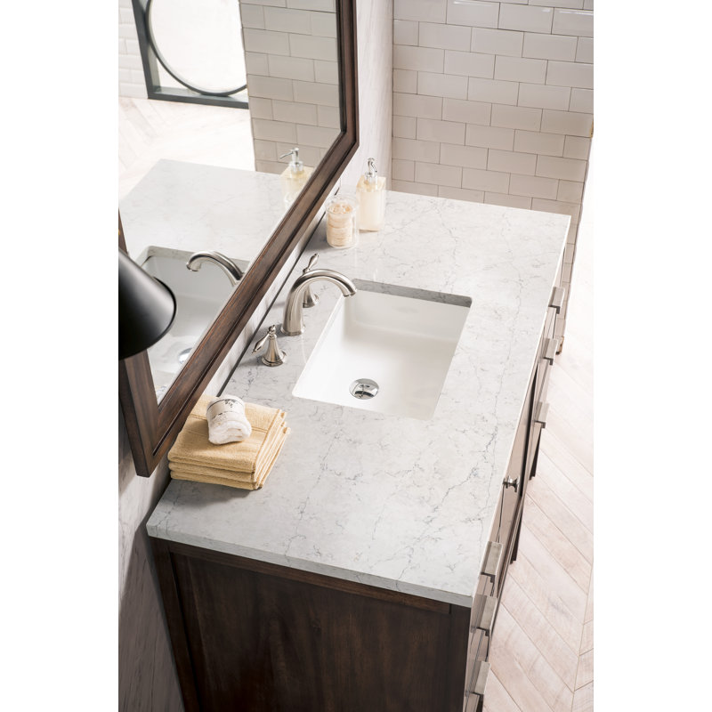 Addison 48'' W Single Vanity, Mid-Century Acacia, Eternal Jasmine Pearl, 8" Widespread