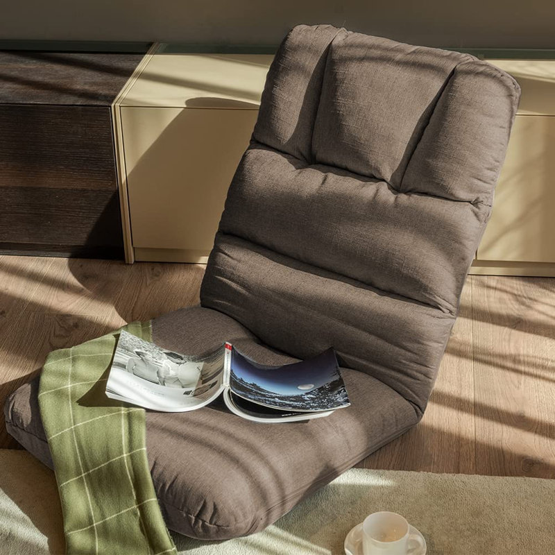 Latitude Run® Adjustable Reclining Floor Game Chair, Camel