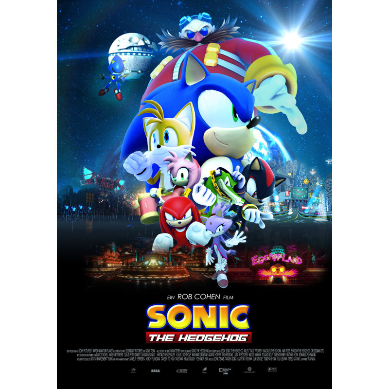 Sonic le hérisson, H 18 po x l 13 po